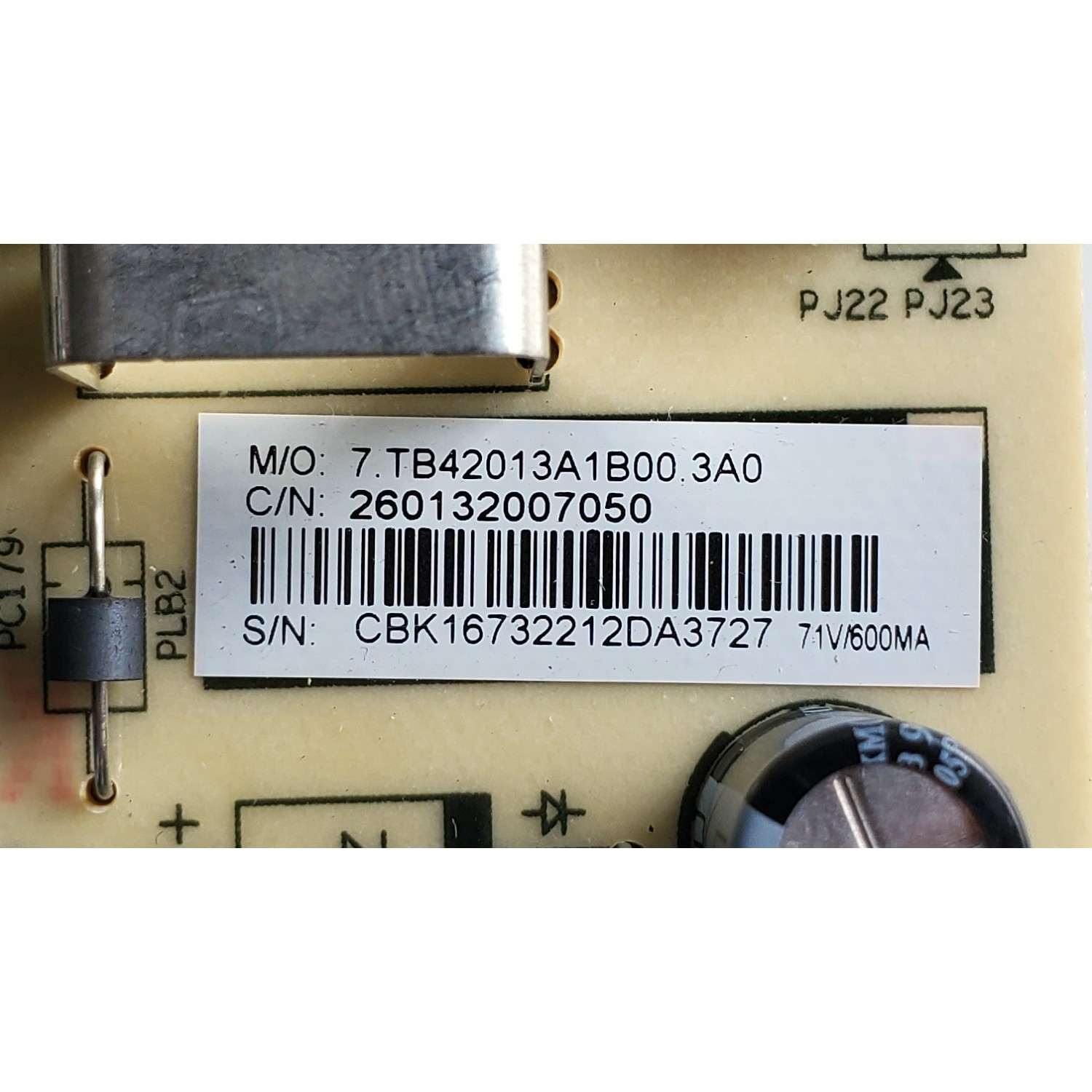 FUENTE DE PODER PARA TV WESTINGHOUSE / NUMERO DE PARTE 260132007050 / CVB42013A1 / 7.TB42013A1B00.3A0 / HKC-LEDTV-P43 / 20211115 REV:1.1 / PANEL HK430WLEDM-JH4KH / DISPLAY PT430GT01-3 / MODELO WR43UX4210 - Imagen 2