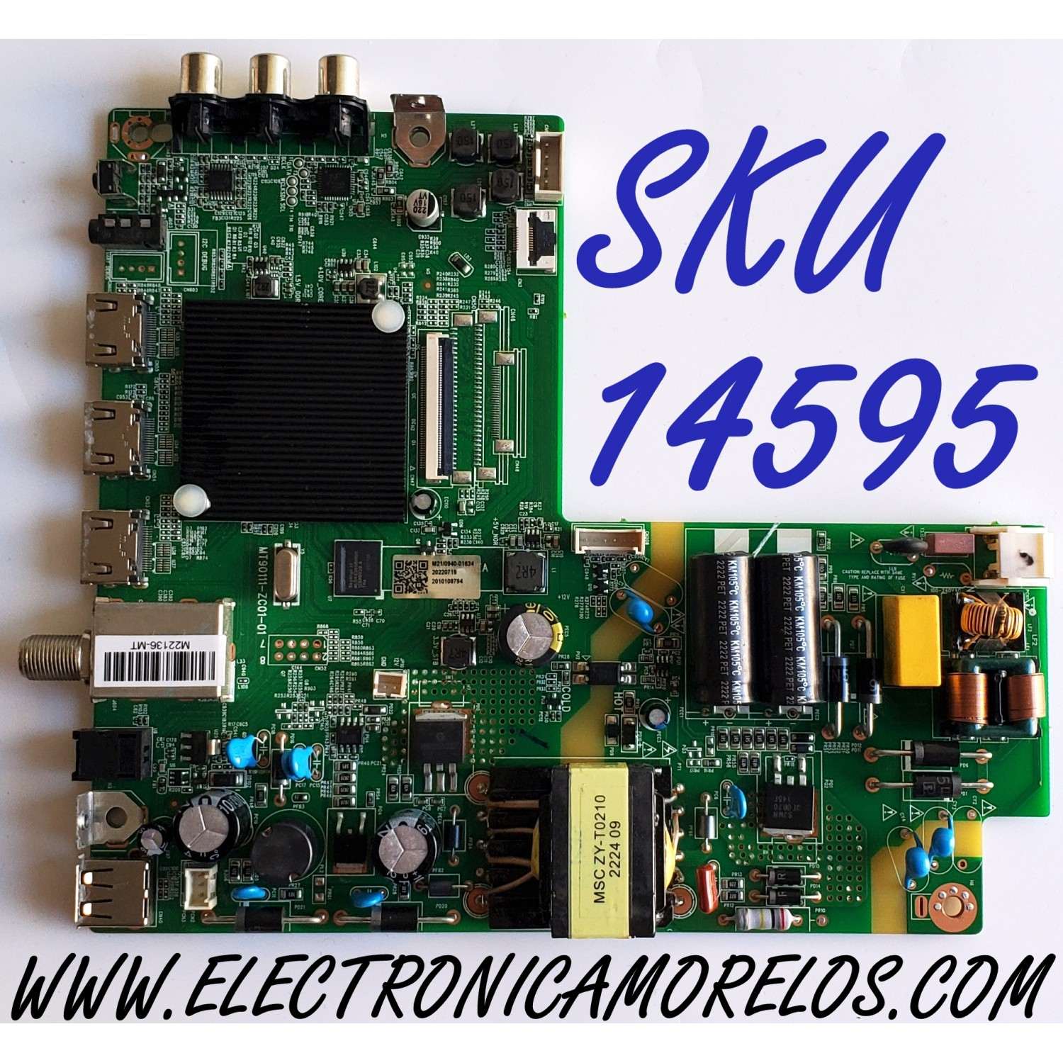 MAIN FUENTE COMBO ORIGINAL PARA TV ONN FHD ROKU TV / NUMERO DE PARTE 515C90111M21 / MT90111-ZC01-01 / 20220719 / 2010108794 / E022M610-C1 / PANEL V400HJ9-PE1 (C4) / DISPLAY V400HJ9-PE1 REV.C4 / MODELO 100097810 40" / 100058007 40"