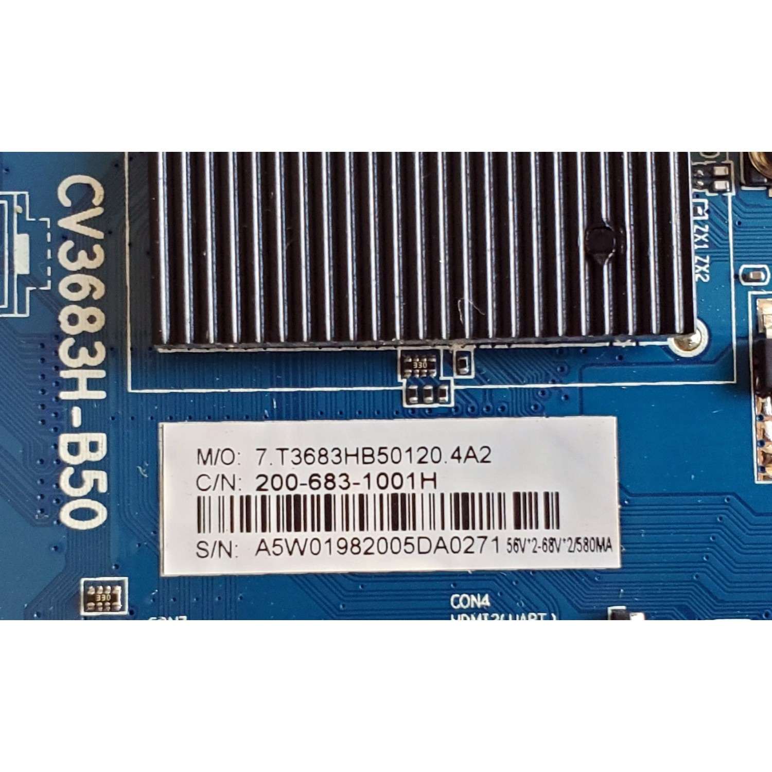 MAIN FUENTE (COMBO) PARA TV POLAROID / NUMERO DE PARTE 200-683-1001H / CV3683H-B50 / 7.T3683HB5011T.001 / A5W01992005DA0248 / 7.T3683HB50120.4A2 / DISPLAY CC495PU1L01 / MODELO WT50U7 - Imagen 2