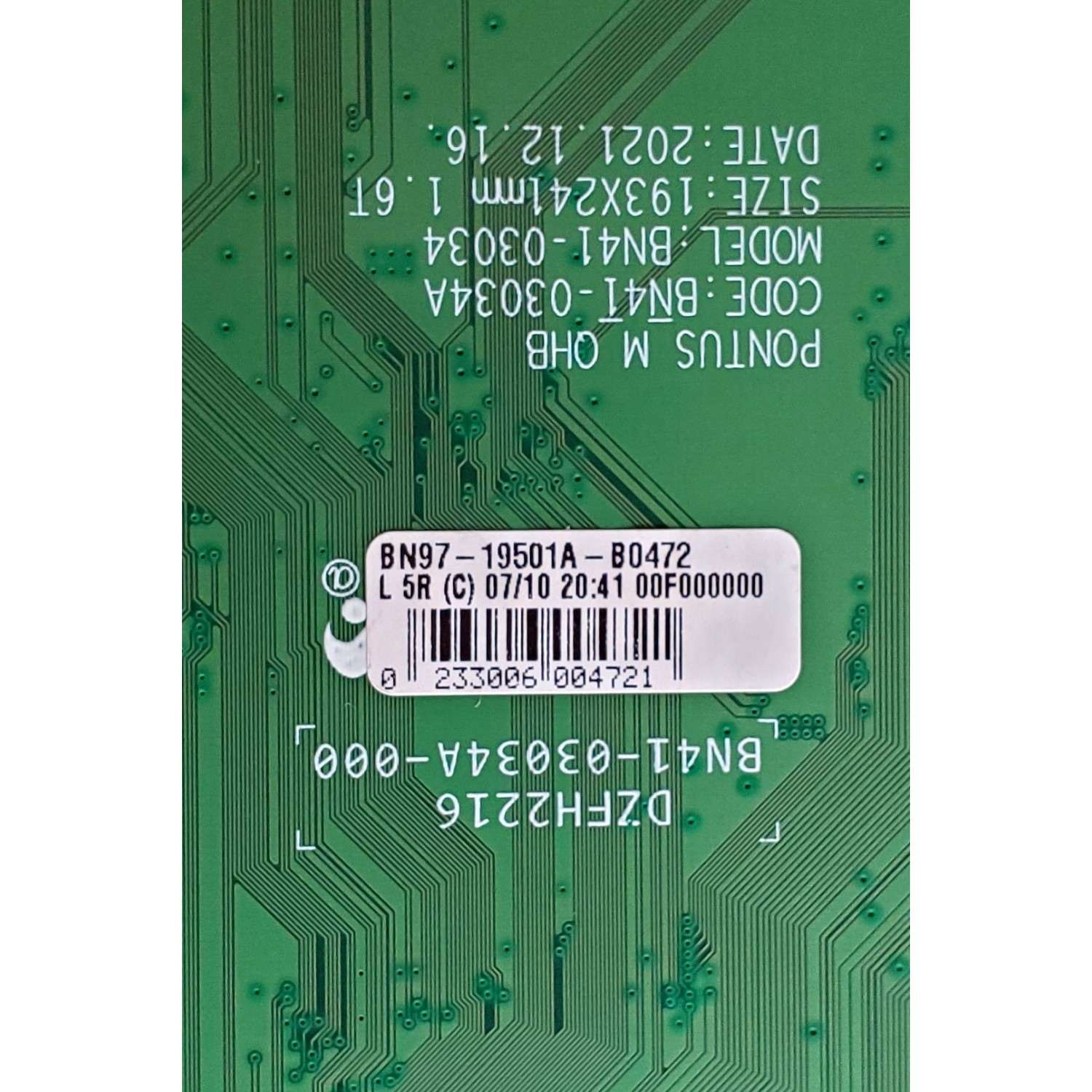 MAIN PARA TV SAMSUNG COMERCIAL 4K·UHD / NUMERO DE PARTE BN94-17487B / BN41-03034A / BN97-19502E / BN97-19501A / BN9417487B / PARTES SUSTITUTAS BN94-17487N / BN94-17936J / DISPLAY ST5461D11-A VER.2.1 / BN96-53571A / BN9653571A / MODELO LH55QBBEBGCXGO - Imagen 3