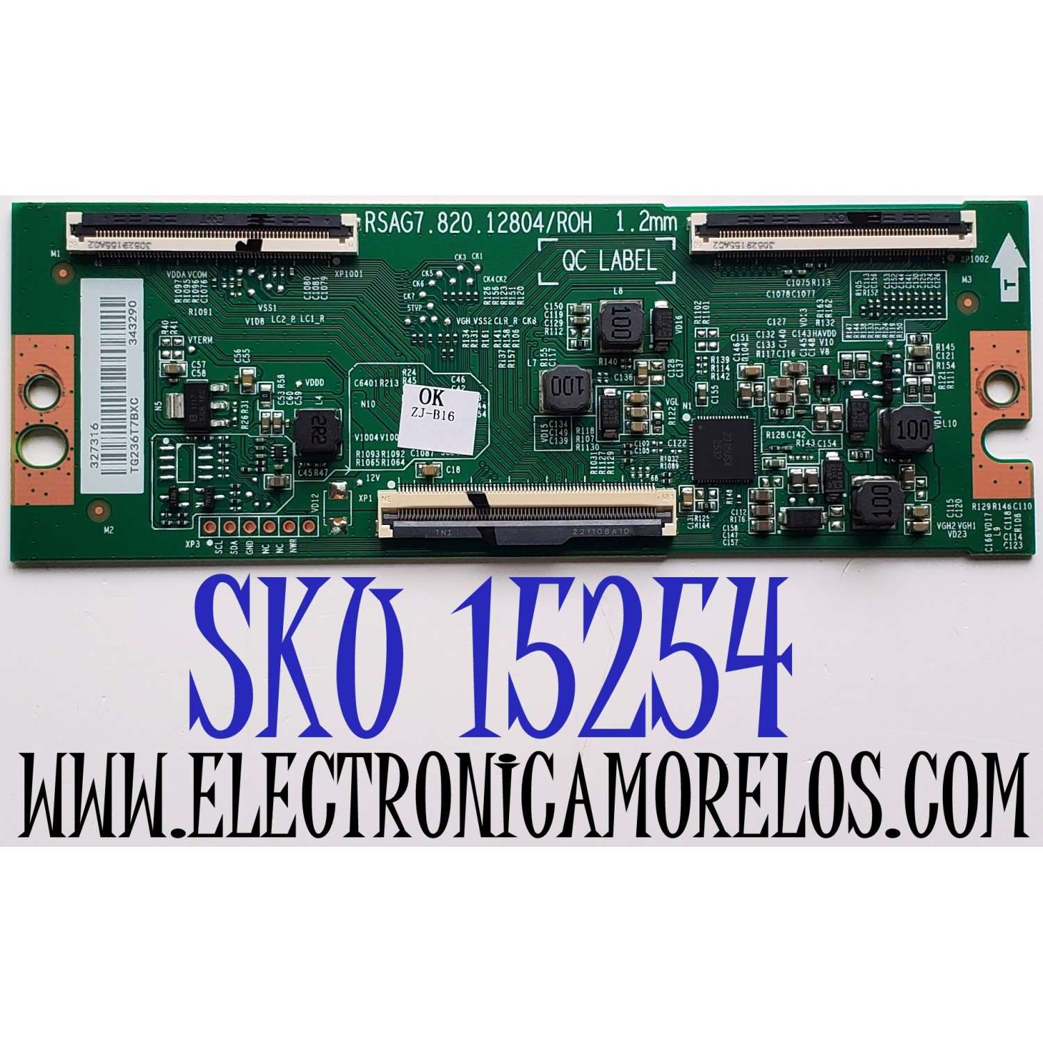 T-CON PARA TV HISENSE / NUMERO DE PARTE 327316 / RSAG7.820.12804/ROH / 343290 / H41802PNS89A / PANEL HD550Y1U74-T0LG\S0\GM\MCKD3A\ROH / HD550H1U71-T0L3\S0\GM\ROH / DISPLAY HF550QUB-F20 / MODELOS 55A65KV / 55A6KV / 55A7GV