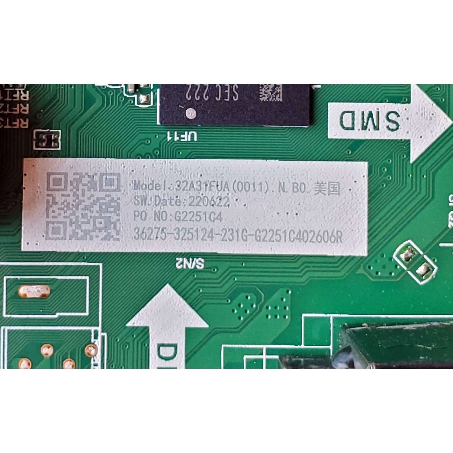 MAIN FUENTE (COMBO) PARA TV HISENSE ((ANDROID)) FHD / NUMERO DE PARTE 325124 / TP.MT9216T.PB702 / 220622 / 26275-325124-2310-G2251C402606R / PANEL JHD315Y1F61-TXL4\S0\GM\ROH\ / DISPLAY PT320CT01-3 VER.1.3 / MODELO 32A4FH 32A31FUA - Imagen 3