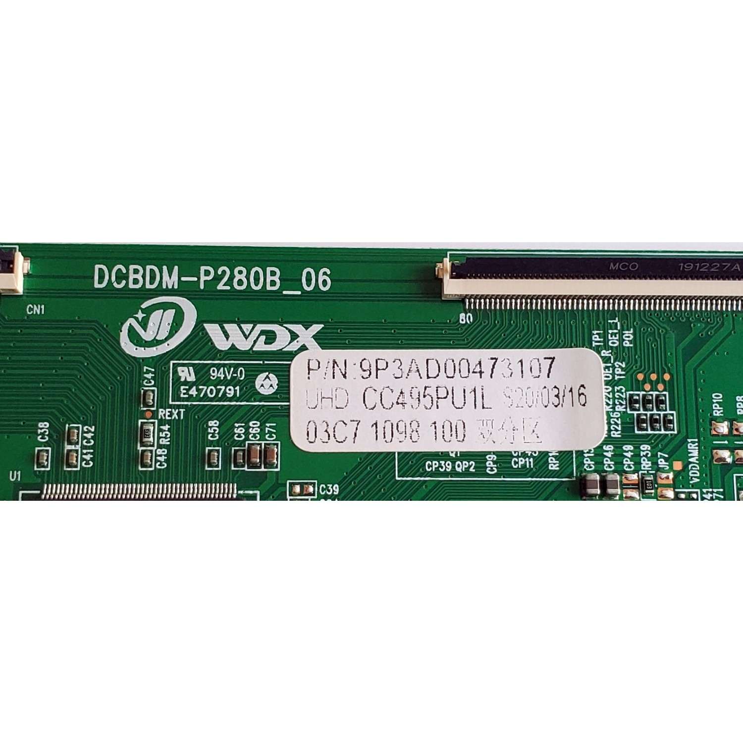 T-CON PARA TV POLAROID / NUMERO DE PARTE 9P3AD00473107 / DCBDM-P280B_06 / CC495PU1L / P2019837L599 / DISPLAY CC495PU1L01 / MODELO WT50U7 - Imagen 2