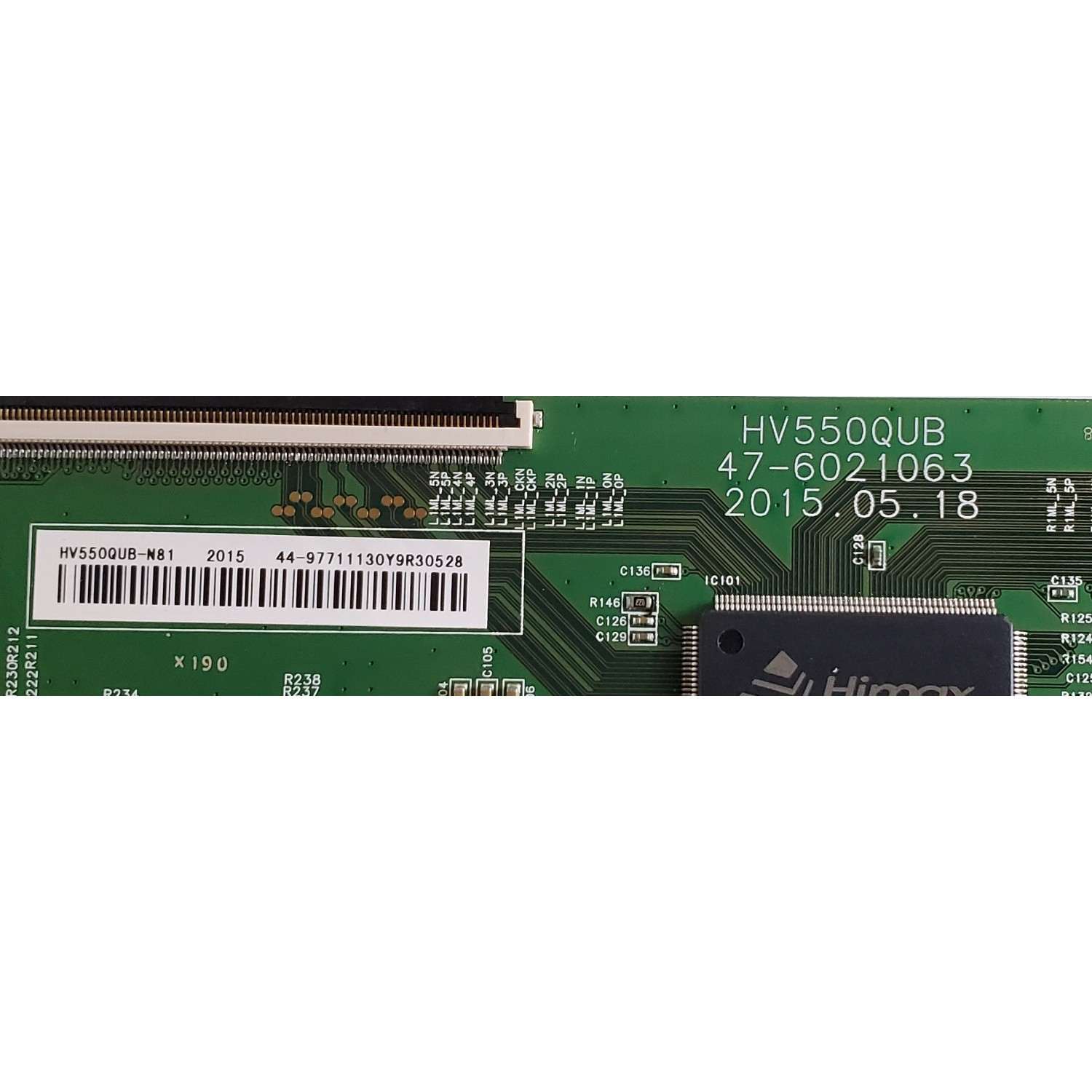 T-CON PARA TV RCA / NUMERO DE PARTE 44-97711130Y / 47-6021063 / HV550QUB / 44-97711130 / HV550QUB-N81 / MODELO RLED5536-UHD - Imagen 2