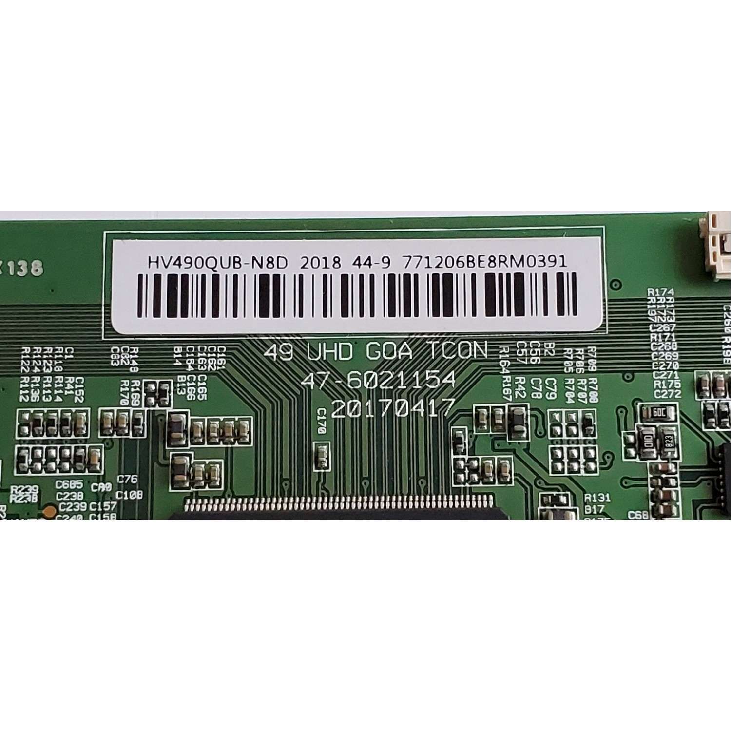 T-CON PARA TV VIOS / NUMERO DE PARTE 44-9771206B / 47-6021154 / HV490QUB-N8D / 20170417 / PANEL CN49CN7280 / DISPLAY HV490QUB-N8E / MODELO TV4919K - Imagen 2