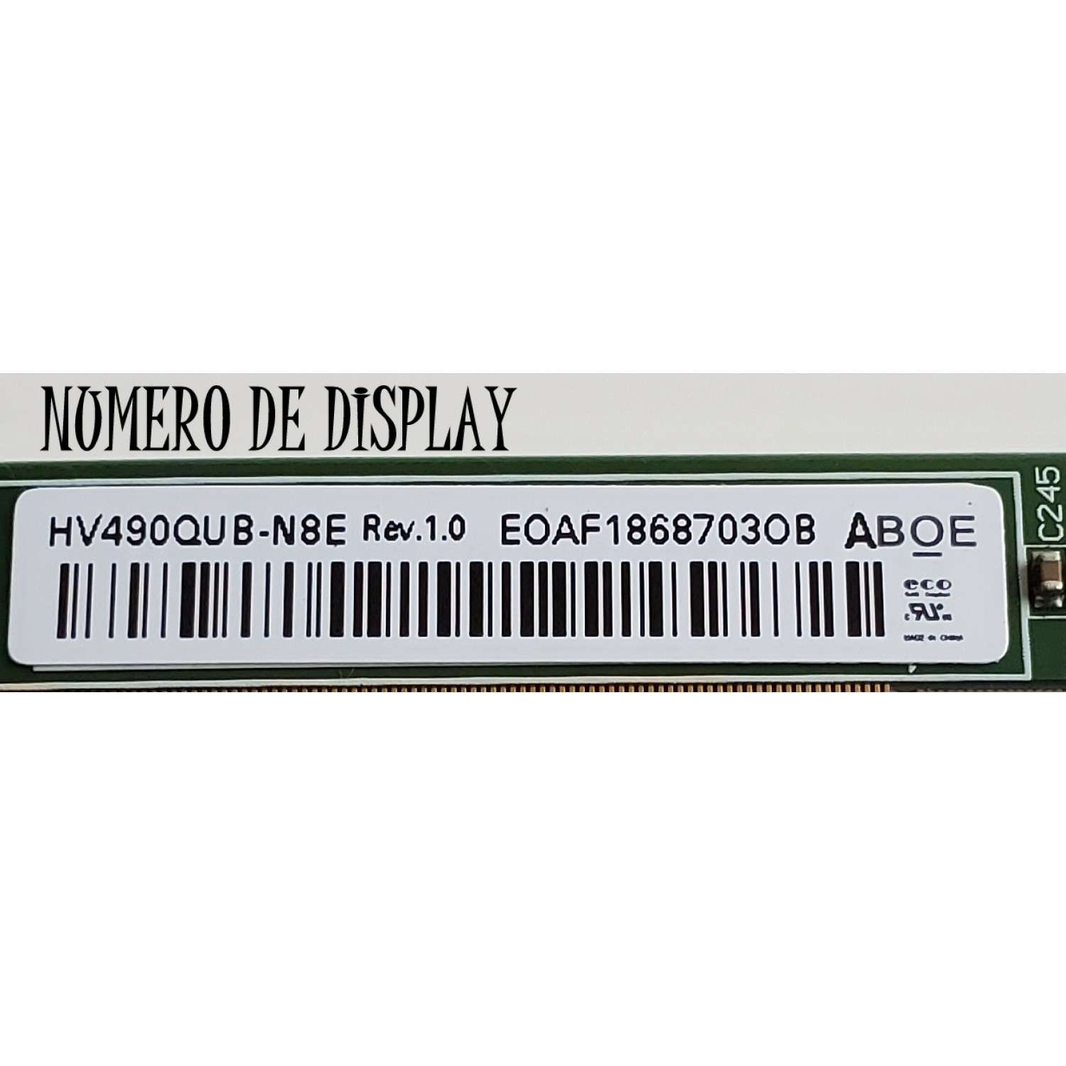 T-CON PARA TV VIOS / NUMERO DE PARTE 44-9771206B / 47-6021154 / HV490QUB-N8D / 20170417 / PANEL CN49CN7280 / DISPLAY HV490QUB-N8E / MODELO TV4919K - Imagen 3
