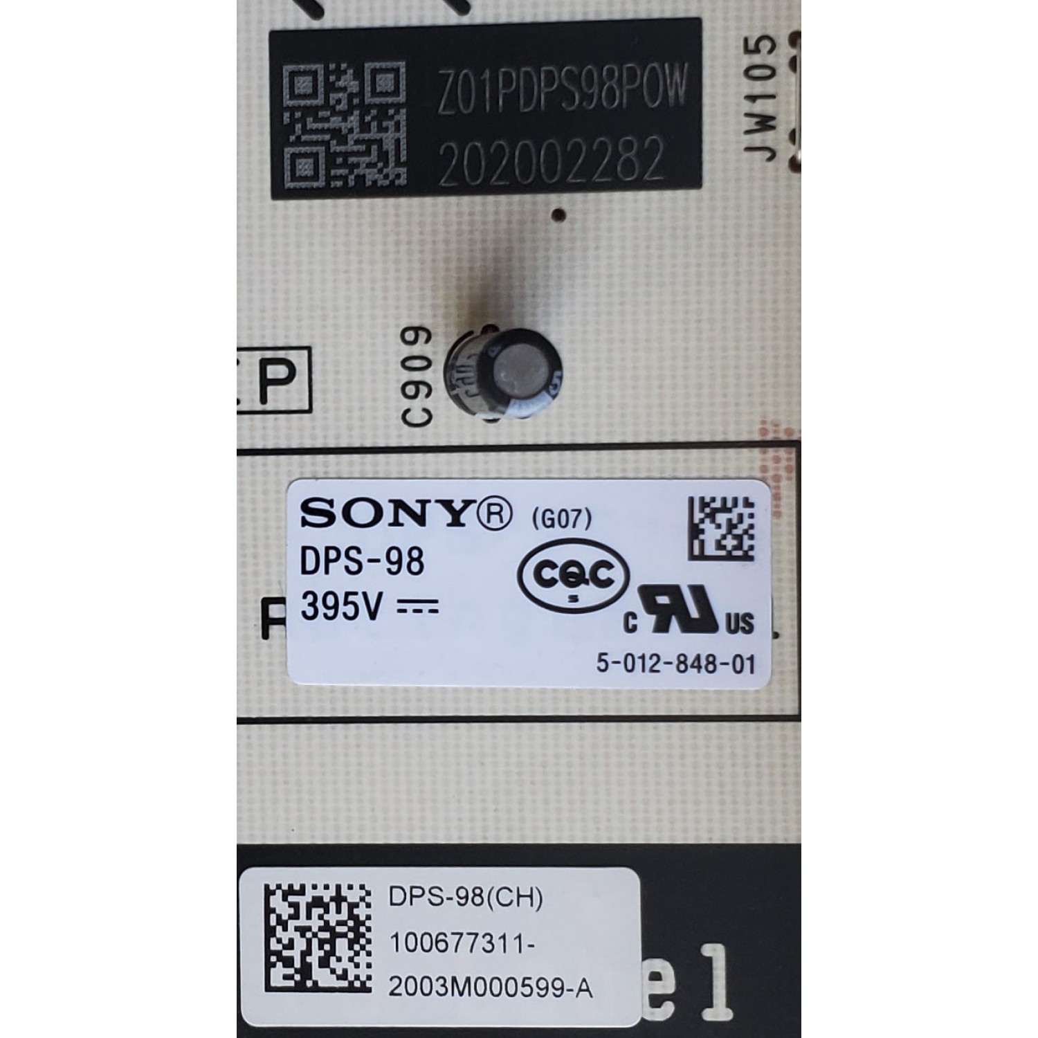 SUB FUENTE PARA TV SONY / NUMERO DE PARTE 100677311 / 100627211 / 202002282 / DPS-98(CH) / PANEL HDAS075DTU02 / MODELO XBR-75Z8H / XBR75Z8H - Imagen 4