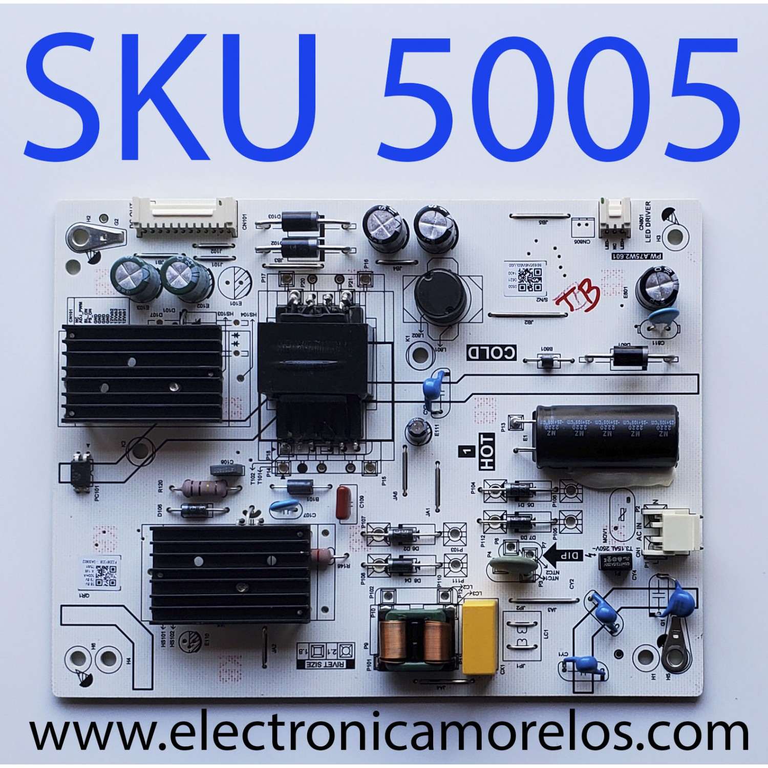 FUENTE DE PODER PARA TV INSIGNIA / NUMERO DE PARTE 050006211400 / PW.A75W2.601 / P22061338-0A00602 / 86I695N6W00LU00 / MODELO NS-39F201NA23