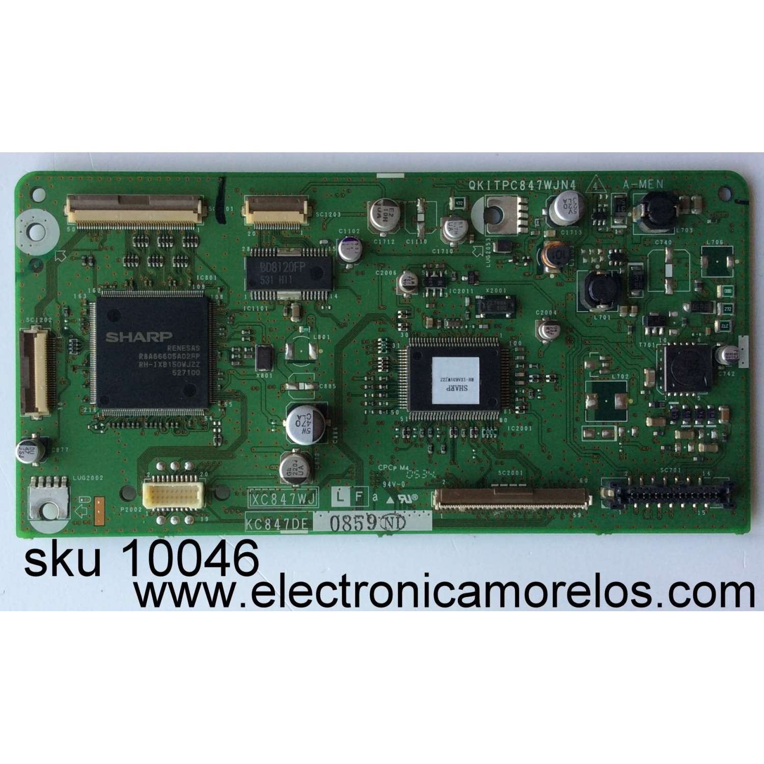 TARJETA LOGICA / SHARP DUNTKC847FE08 / KC847DE / QKITPC847WJN4 / XC847WJ / MODELO LC-15S4U-S	