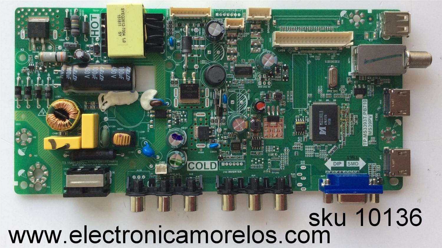 MAIN/ TCL L15071951 / GFF120020Z / T8-28LATL-MA2 / 02-SHY39V-CFLA02 / V8-MS39PVL-LF1V102 / TP.MS3393T.PB710 / MS39PV	