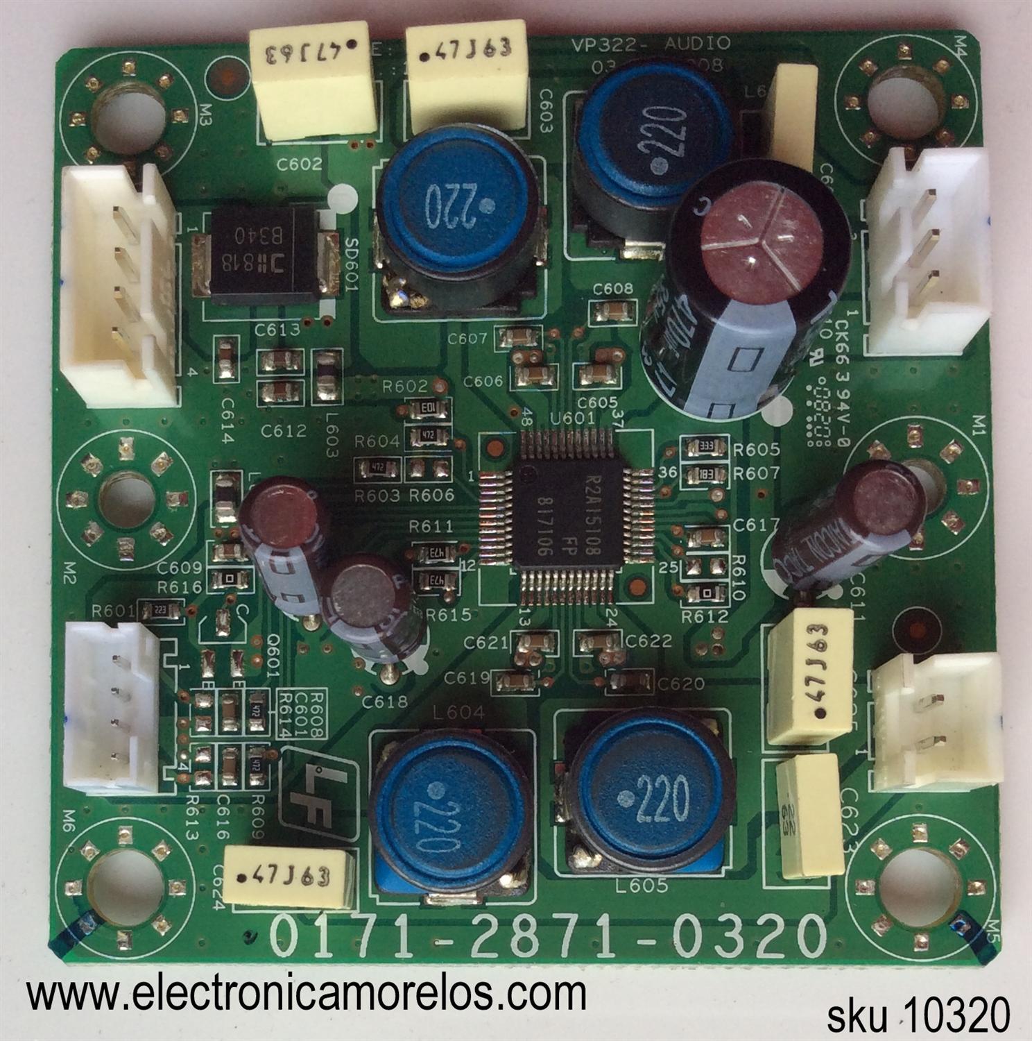 TARJETA DE AUDI 3832-0012-0137 / 0171-2871-0320 / MODELO VP322HDTV10A	