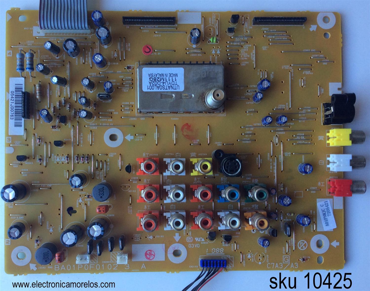 TARJETA DE A/V / PHILIPS 40PFL3505D/F7 / BA01P0F0102 3_A / A01PGMJC-001 / MODELO 40PFL3505D/F7 / PANEL LTA400HM01-002	