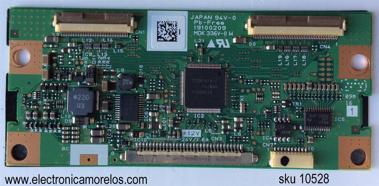 T-CON / PIXEL 19100209 / MDK336V-0W / MODELO LE-3229 / PANEL CX315DLEDM	