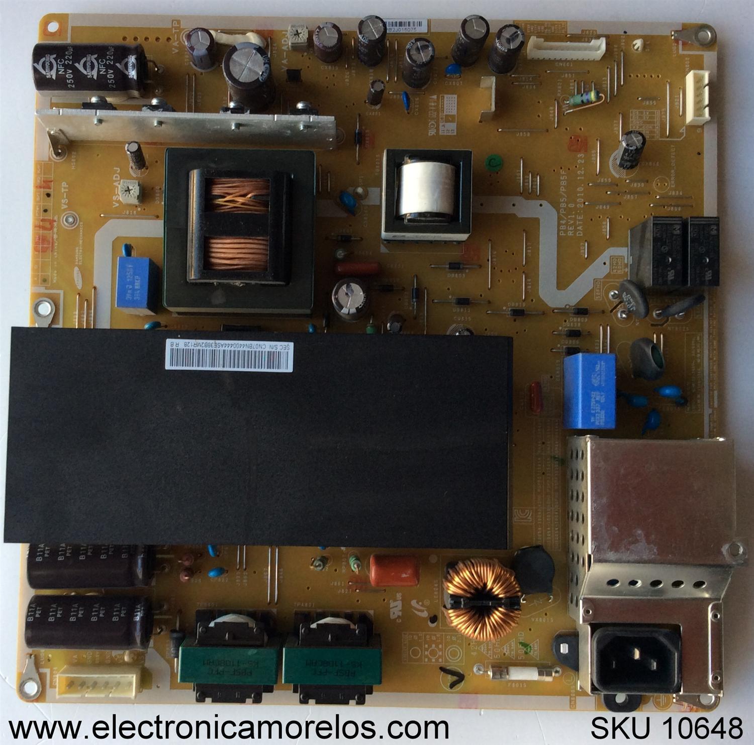 FUENTE DE PODER / SAMSUNG BN44-00444A / BN4400444A / PSPF361501A / SUSTITUTA BN44-00444B / MODELO PN51D550C1FXZA N104 / PANEL S50FH-YD07 / S50FH-YB08	