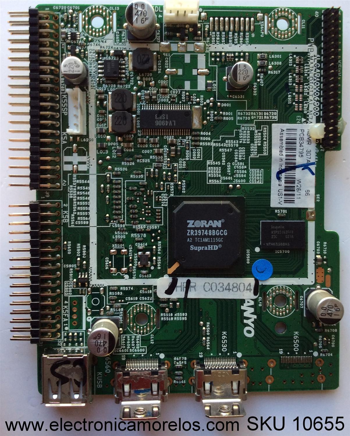 MAIN / SANYO 1LG4B10Y06900 N8MR / 1LG4B10Y06900 / N8MR / MODELO DP26640 P26640-08 / PANEL T260XW04 V.7	