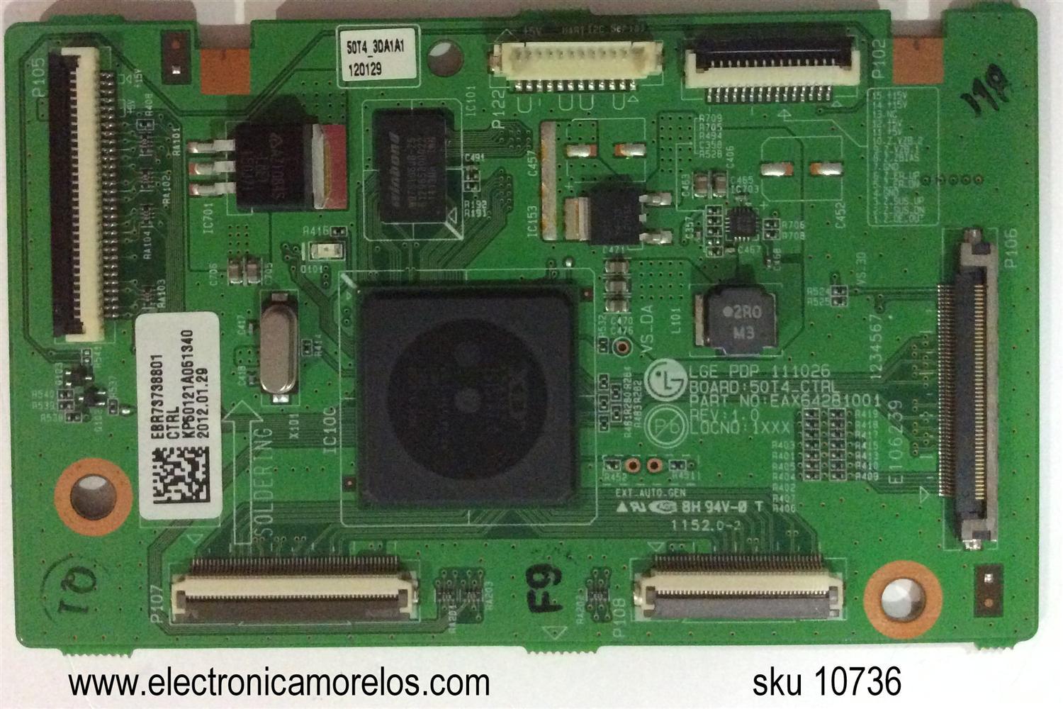 LOGICA  / LG EBR73738801 / EAX64281001 / MODELO 50PA4500-UF.AWMLLHR / PANEL PDP50T40000	