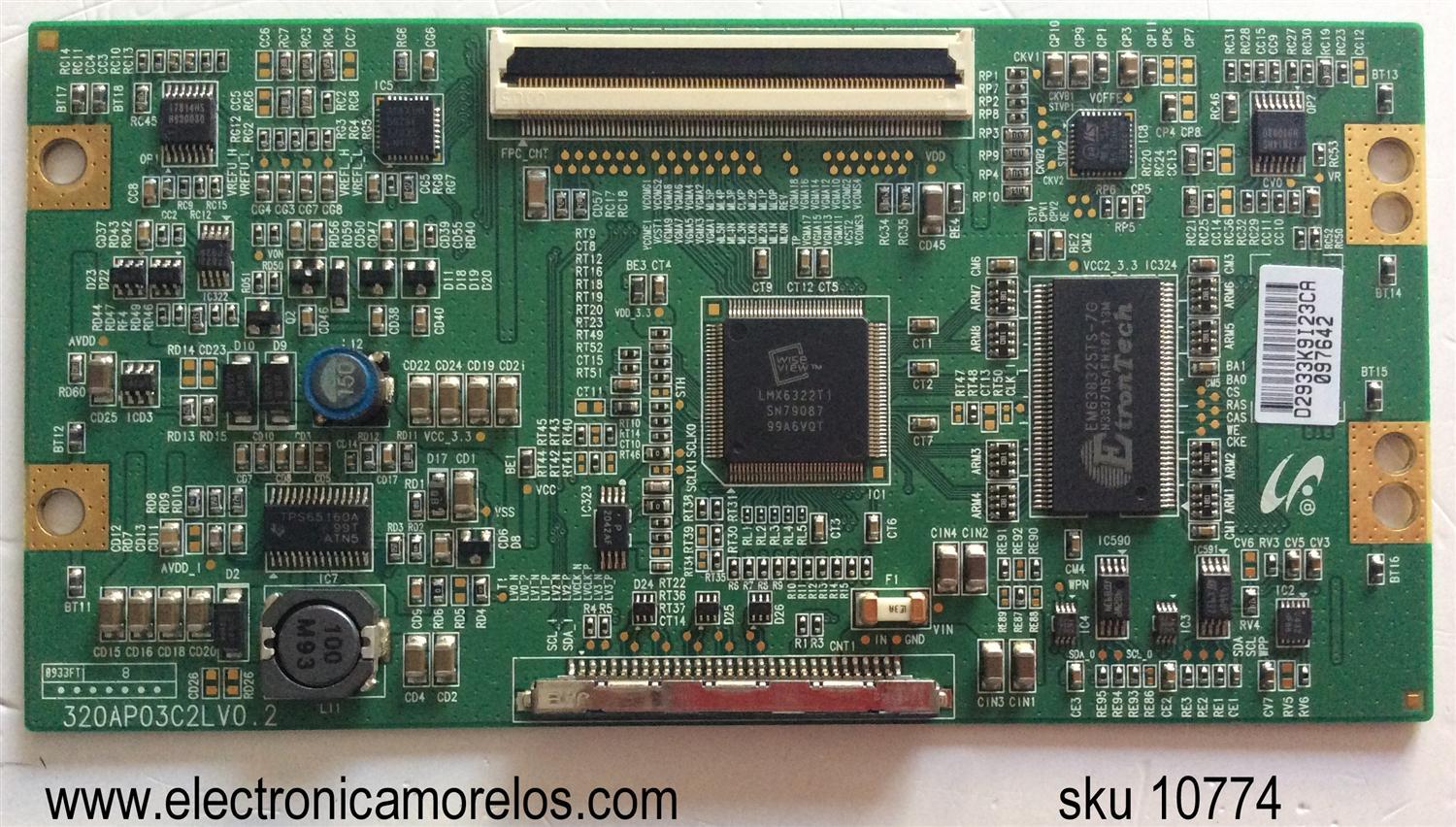 T-CON / SAMSUNG LJ94-02933K / 2933K / 320AP03C2LV0.2 / MODELO LE32B450C4WXXU / PANEL LTF320AP06	