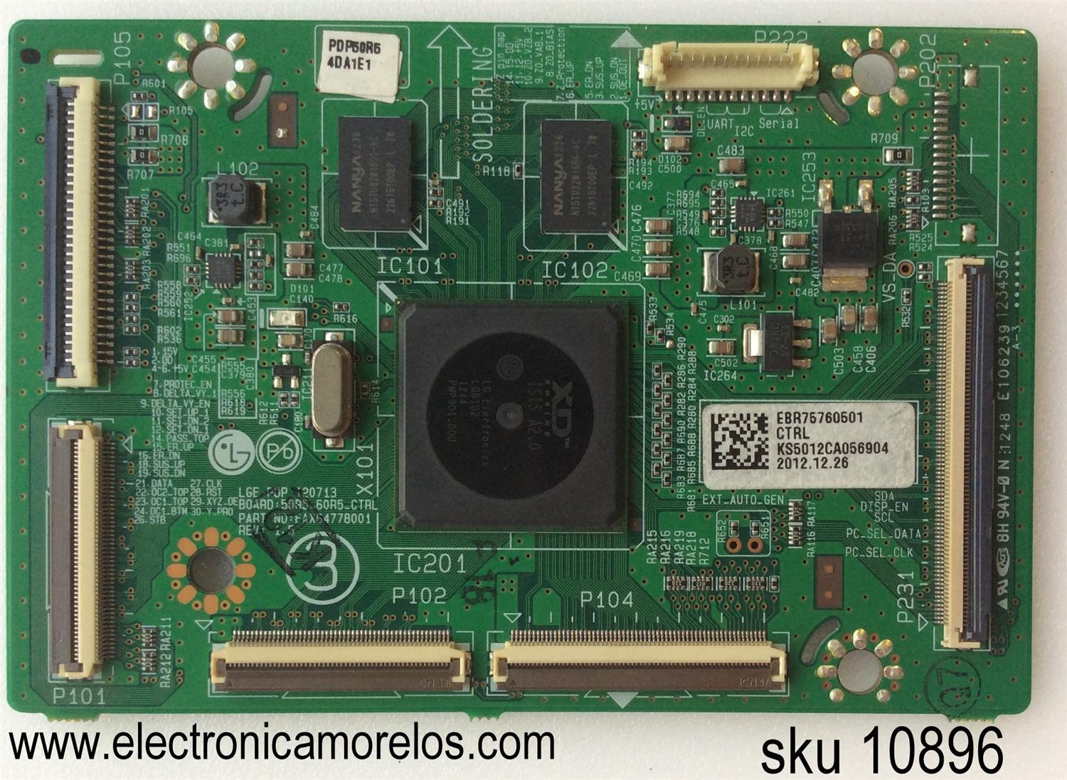 MAIN LOGICA / LG EBR75760501 / EAX64778001 / MODELO 50PN6500-UA BUSLLHR / PANEL PDP50R50000	