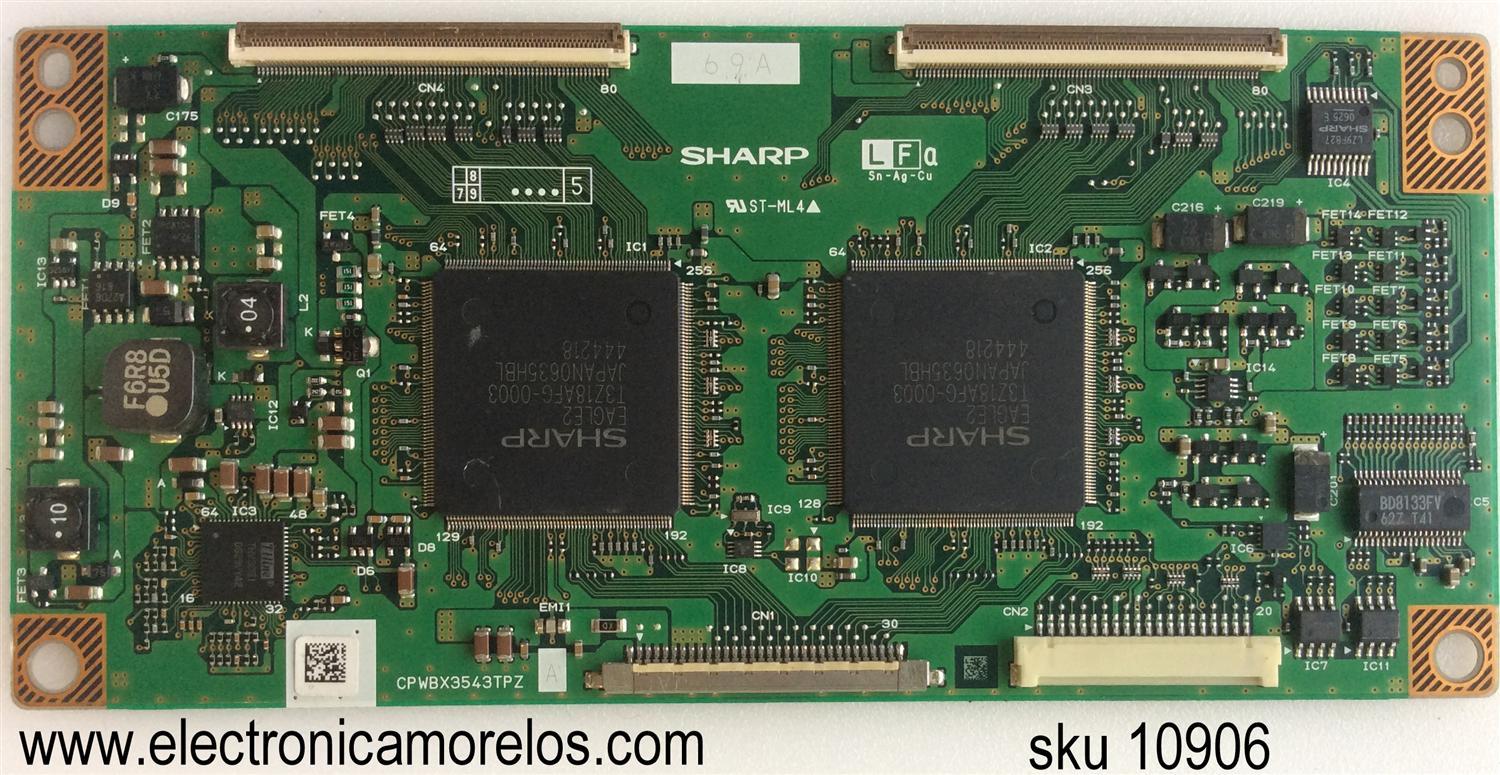T-CON / MITSUBISHI CPWBX3543TPZA / CPWBX3543TPZ / MODELO LT-37131A / PANEL LK370D3LZ24	