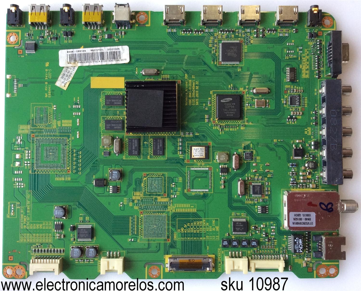 MAIN  PARA TV  SAMSUNG BN94-03316N / BN97-04034J / BN41-01351B / MODELO PN50C6500TFXZA NZ02 / PANEL S50FH-YB07 / S50FH-YD06	