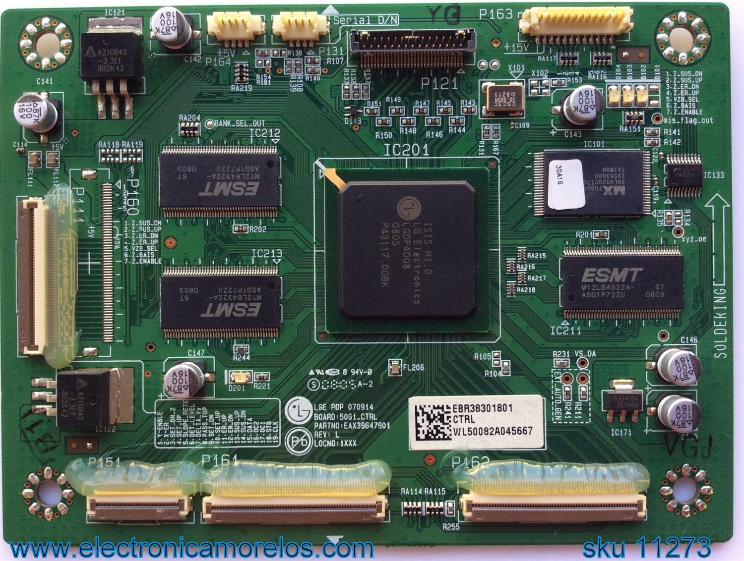 MAIN LOGICA / EBR38301801 / EAX39647901 / MODELO 60UH6090-UF.BUSWLJR / PANEL PDP50G10000	