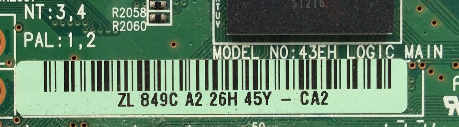 MAIN LOGICA / RCA LJ92-01849C / LJ41-10133A / 849C / MODELO DPTC430M / PANEL S43AX-YD01 / S43AX-YB01	 - Imagen 2