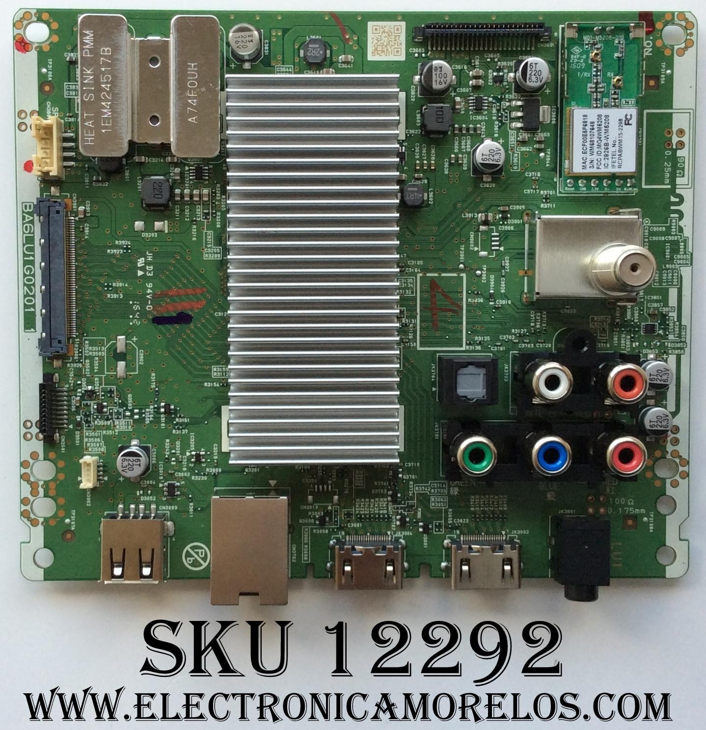 MAIN / MAGNAVOX A6LU1UT / BA6LU1G0201 1 / MODELO 50MV336X/F7 / PANEL U6AU0XT	