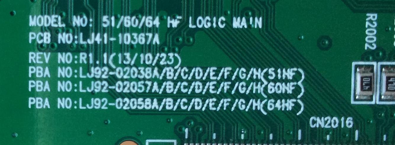 MAIN LOGICA / SAMSUNG BN96-30194A / LJ92-02057A / LJ92-02038A / LJ92-02058A / MODELO PN60F5300BFXZA TS02 / PANEL PP60FF050A - Imagen 2