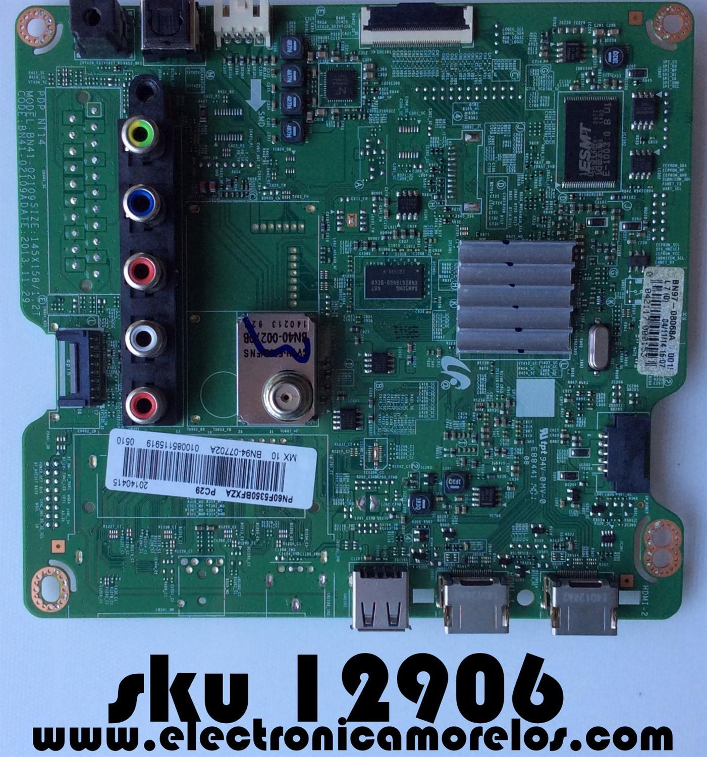 MAIN / SAMSUNG BN94-07702A / BN97-08068A / BN41-02109A / MODELO PN60F5350BFXZA TS02