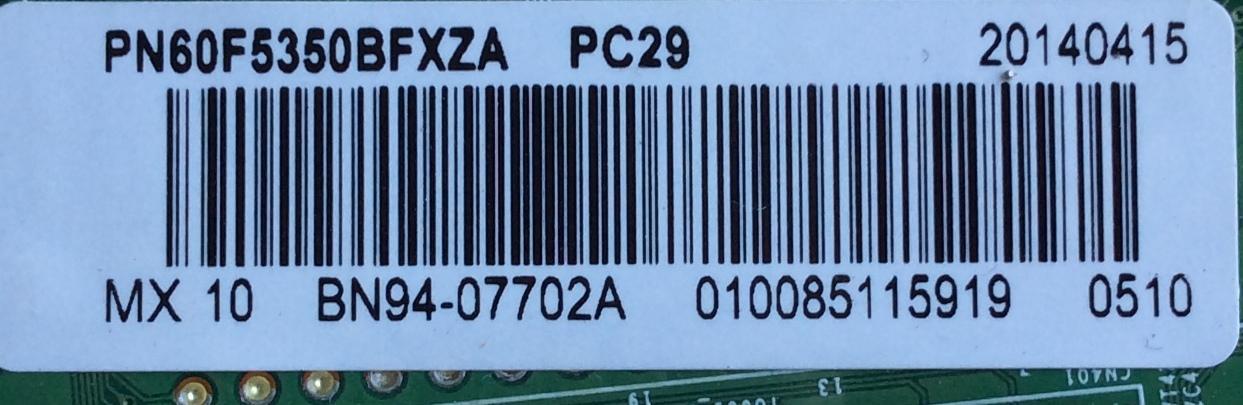 MAIN / SAMSUNG BN94-07702A / BN97-08068A / BN41-02109A / MODELO PN60F5350BFXZA TS02 - Imagen 2