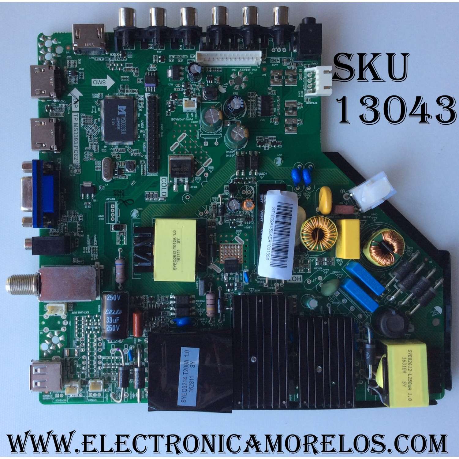MAIN / AVERA B16085943 / TP.MS3393.PC821 / MODELO 55AER10 / PANEL  LSC550HF03-W