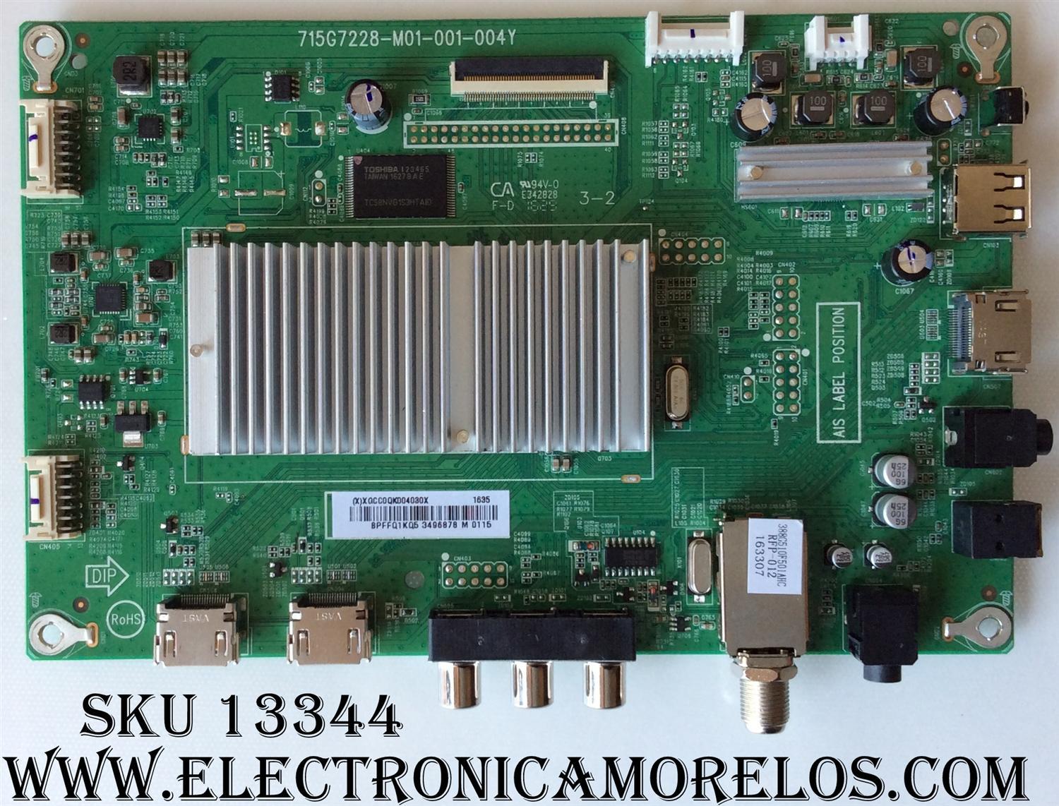 MAIN / SHARP 756TXGCC0QK0040 / 715G7228-M01-001-004Y / XGCC0QK004 / XGCC0QK004040X / (X)XGCC0QK004030X / PANEL TPT500J1-HVN07.U REV:S500C / DISPLAY T500HVN07.5 / MODELO LC-50LB481U