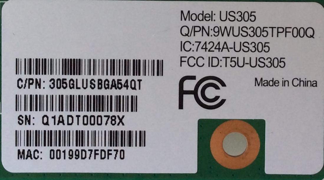 MODULO WI-FI / VIZIO 9WUS305TPF00Q / 790US30503DQ / US305 / 305GLUSBGA54QT / MODELO E551VA LTLPKZAM - Imagen 2
