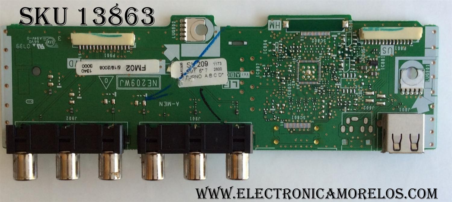 TARJETA DE A/V / SHARP NE209WJFM02 / NE209WJ / FM02 / KE209 / MODELOS LC-46LE810UN / LC-46SB54	
