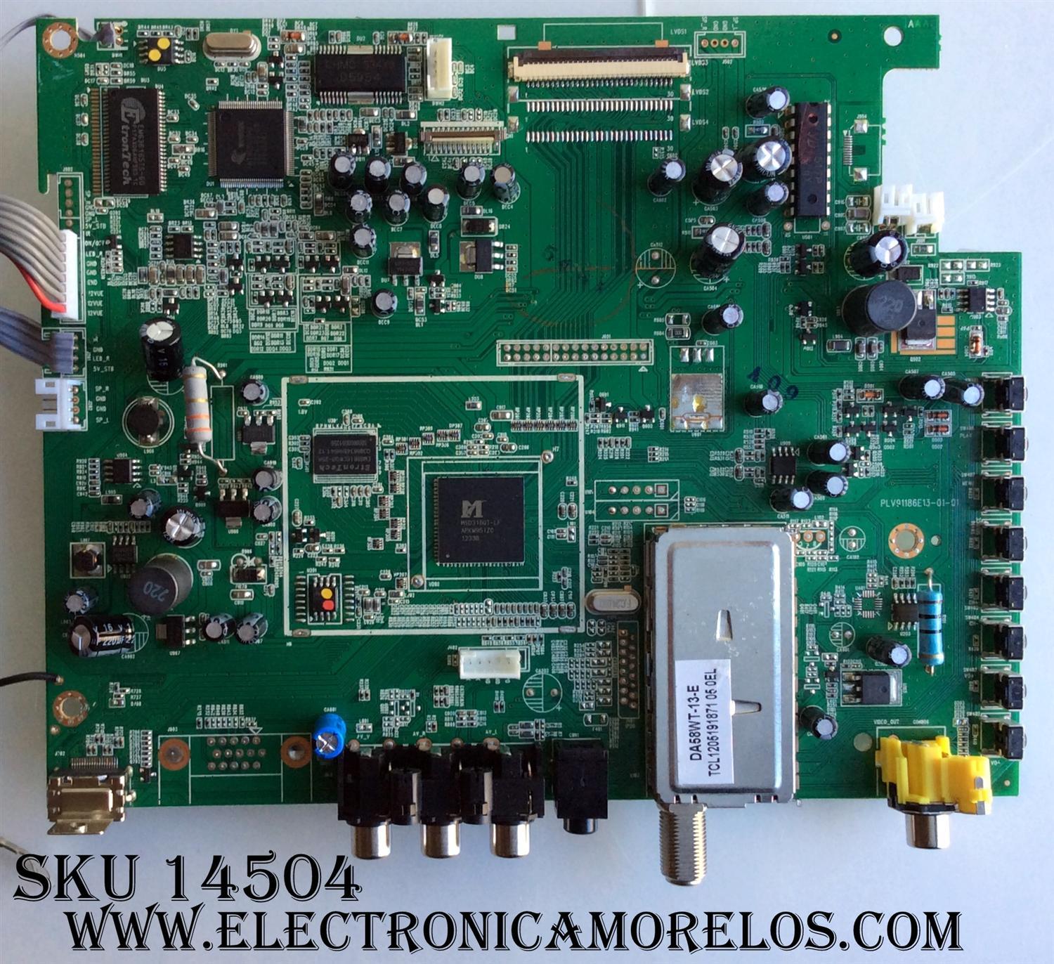 MAIN / VENTURER PLV91186E13-01-01 / PLV91186E130101 /  PLV91186CE15 / MODELO 19"