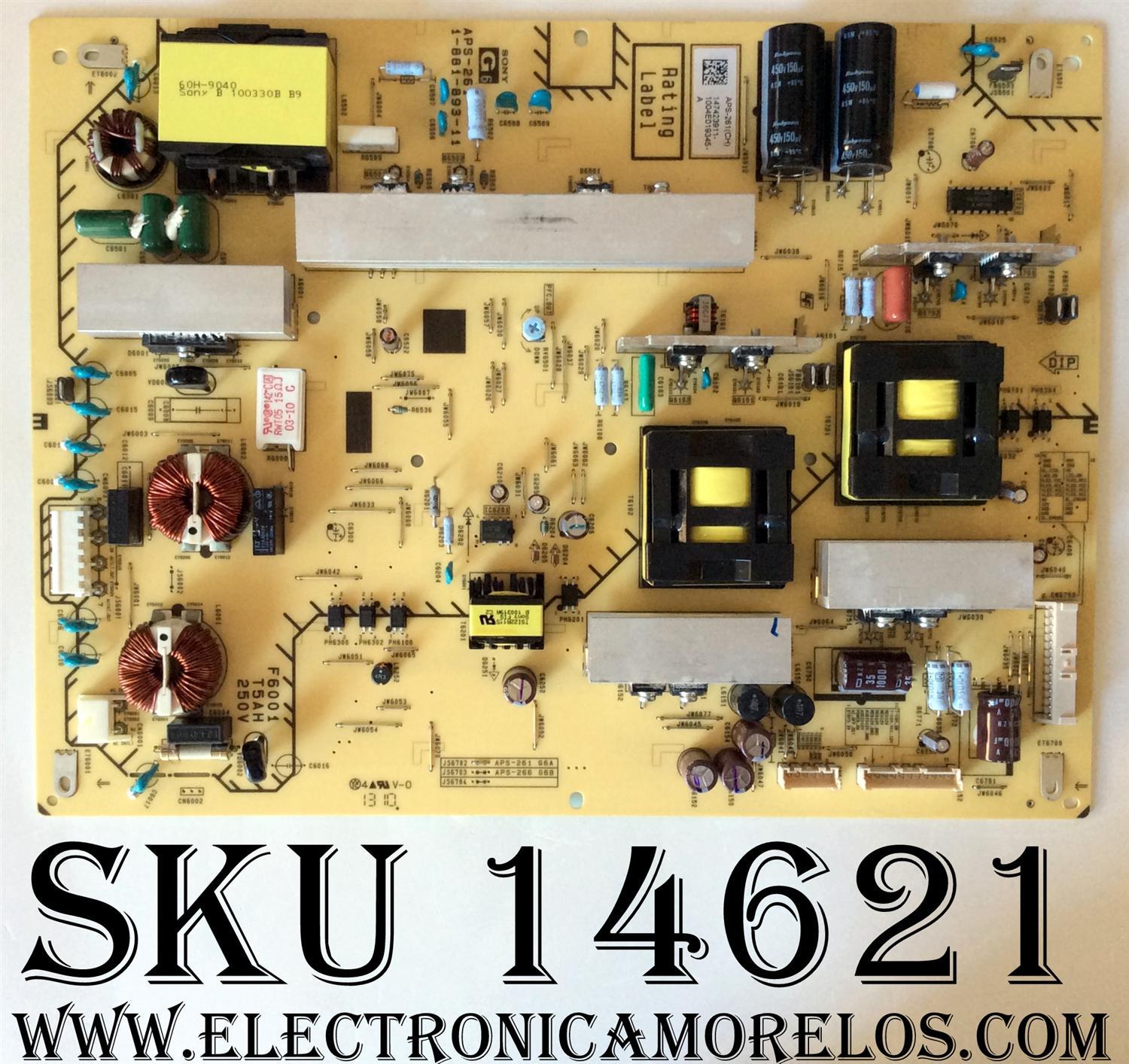 KIT 10 PIEZAS //// FUENTE DE PODER ((NUEVA)) / SONY 1-474-239-11 / 147423911 / APS-261 / 1-881-893-11 / MODELOS XBR-46HX909 / XBR-52HX909 / 50 KITS / TOTAL 500 PIEZAS  