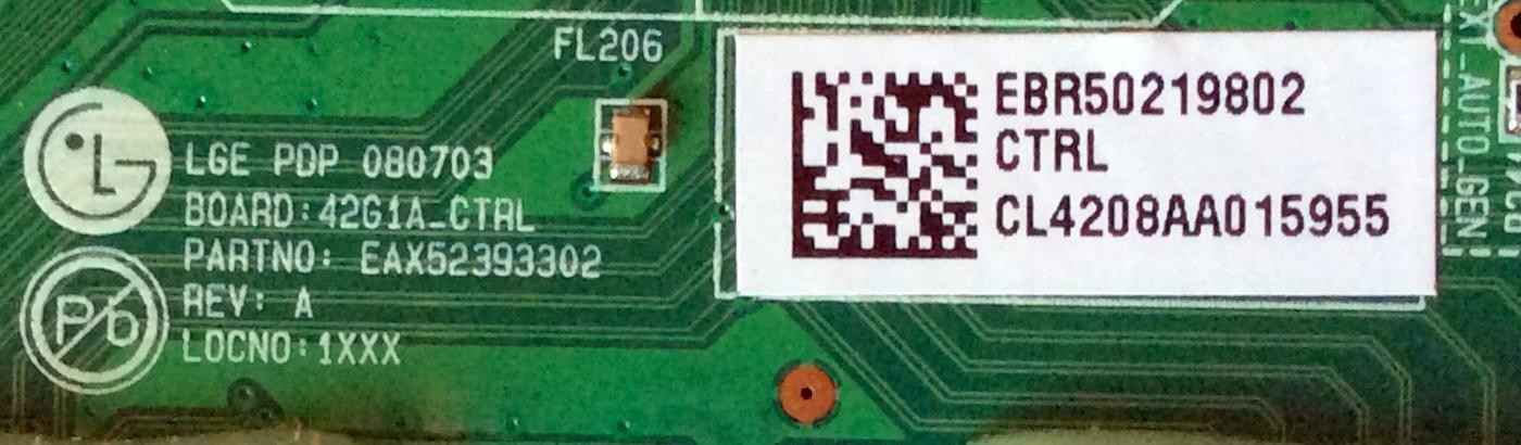 MAIN LOGICA / VIZIO EBR50219802 / EAX52393302 / MODELO V420H1 / VP422HDTV10A / PANEL PDP42G1T245 / PDP42G1XXXX	 - Imagen 2