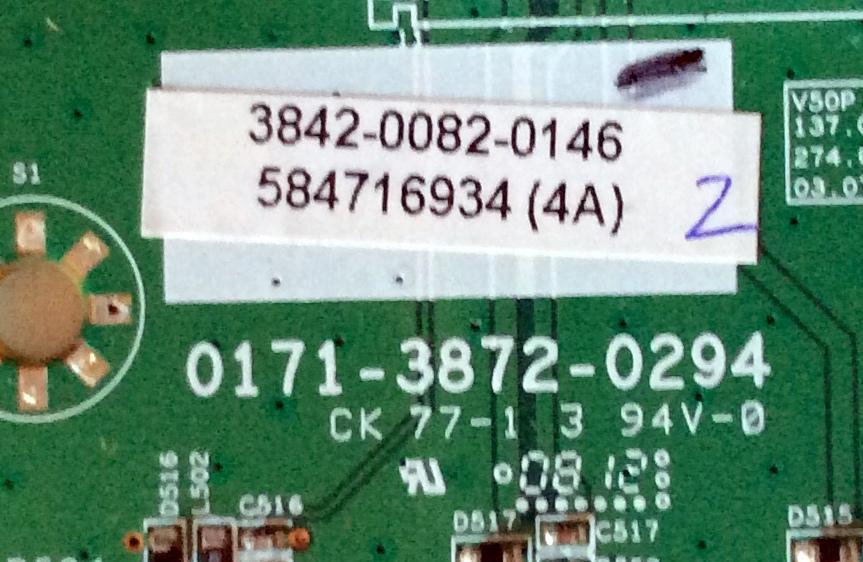 TARJETA DE HDMI / VIZIO 3842-0082-0146 / 0171-3872-0294 / 584716934(4A) / MODELO VP422HDTV10A	 - Imagen 2