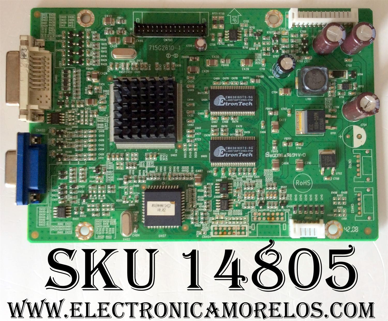 MAIN DIGITAL / ACER 7SMHABQ3 / CBPF7SMHABQ3 / 715G2610-1 /(T)7SMHABQ3 / PANEL LTM240CT01 / MODELO B243W / A240WD	