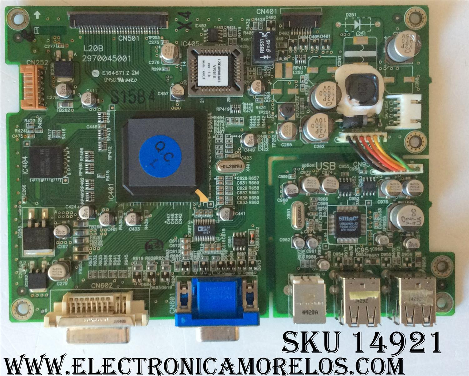 MAIN DIGITAL / VIEWSONIC L20B / 2970045001 / E164671 Z 2M  / Ver:1.0 / MODELO L20DBW05ABB