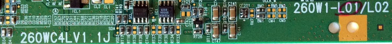 T-CON / TOSHIBA LJ94-00890A / 260WC4LV1.1J / 260W1-(L01)/L02 / MODELO 26HL83 / PANEL LTA260W1-L01	 - Imagen 2