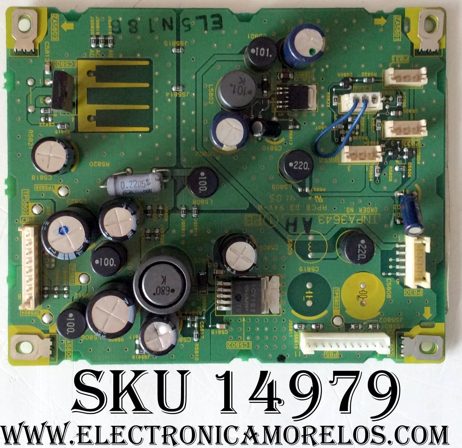 PLACA DE AUDIO / PANASONIC TNPA3643AH / EL5N18B / MODELO TH-42PX500U