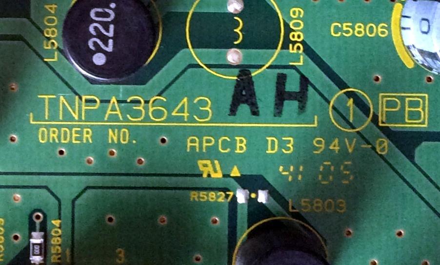 PLACA DE AUDIO / PANASONIC TNPA3643AH / EL5N18B / MODELO TH-42PX500U - Imagen 2