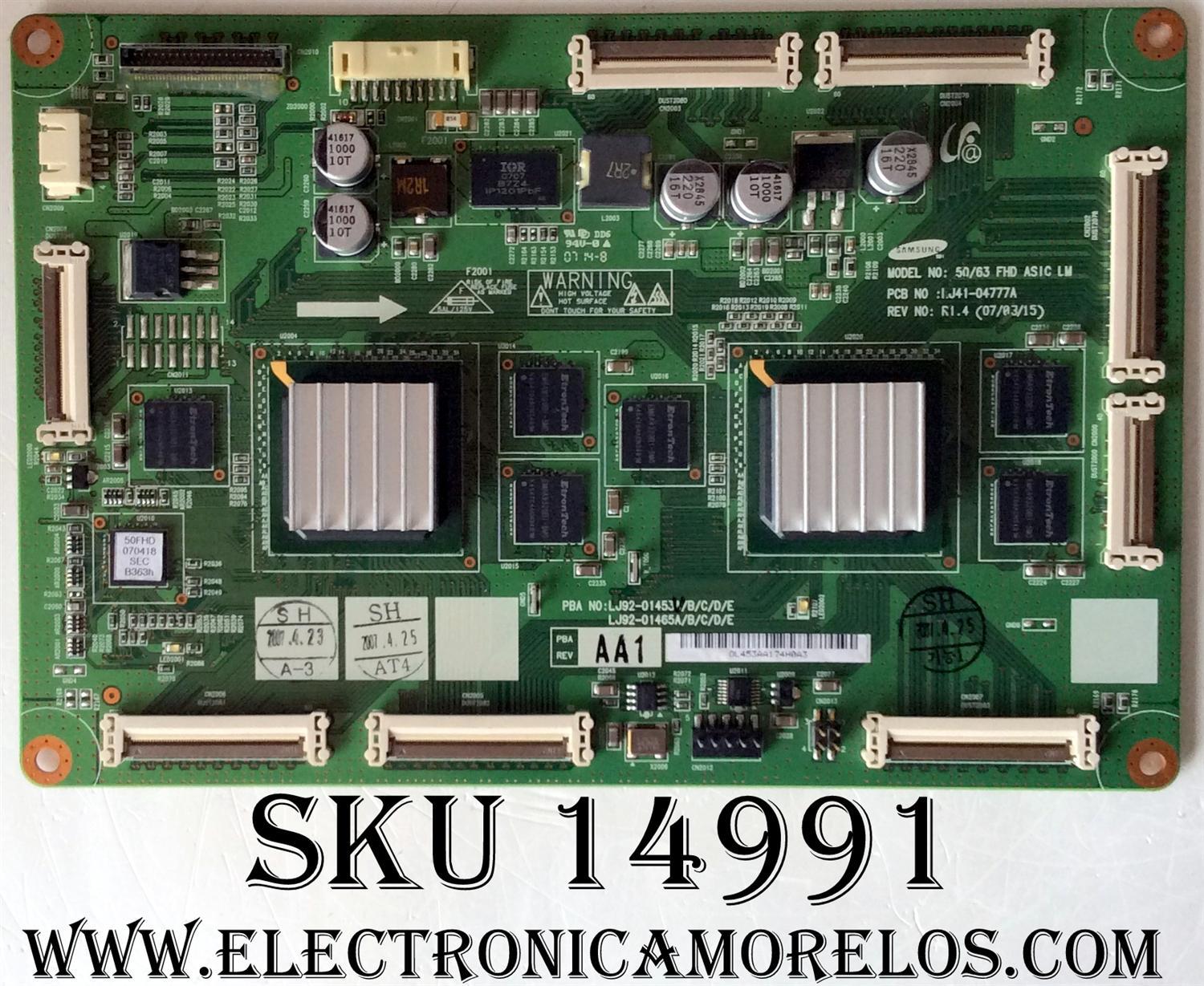 MAIN LOGICA / SAMSUNG BN96-04866A / REV:AA1 / Rev:R1.4 /  LJ92-01453A / LJ41-04777A / PANEL S50FH-XB01 / MODELOS FPT5084X/XAA KL01 / FPT5094WX/XAA KL01 / FPT5094WX/XAA 0001	