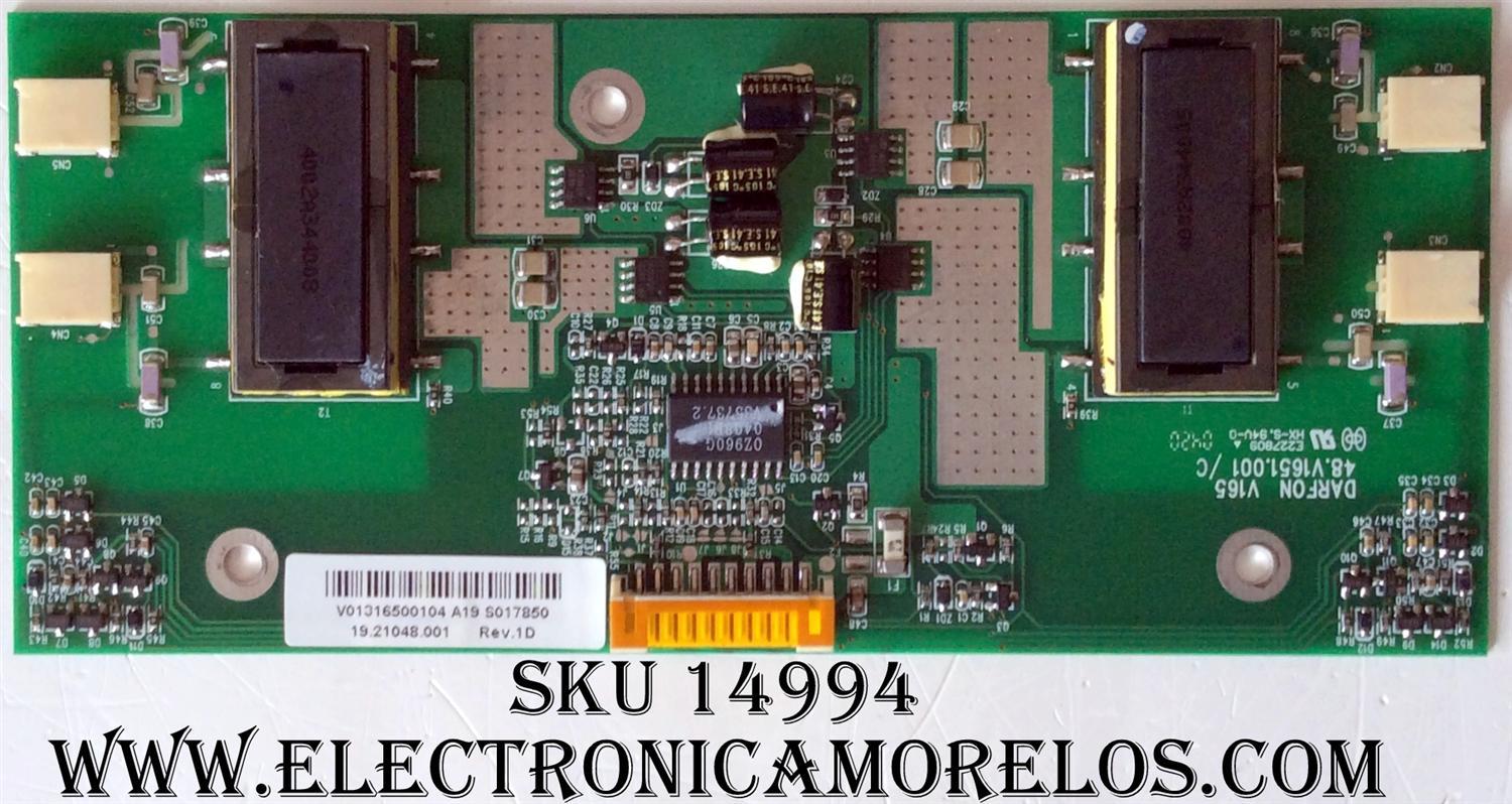 BACKLIGHT INVERTER / GATEWAY / 19.21048.001 / 48.V1651.001/C  / REV:1D / MODELO PROFILE+5