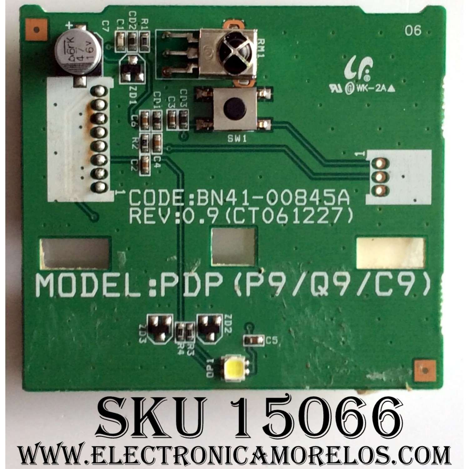 BOTONERA CON SENSOR / SAMSUNG BN41-00845A / REV:0.9 / MODELO HPT4254X/XAA / HPT5054X/XAA / HPT4254X/XAC / HPT4264X/XAC / HPT5064X/XAC / HPT5054X/XAC SK14 / HPT5054X/XAC SQ20 / HPT4264X/XAC SN03 