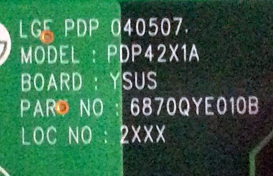 Y-SUS / TOSHIBA 6871QYH033A / 6870QYE010B / PANEL PDP42X10071 / MODELO 42HP84 - Imagen 2