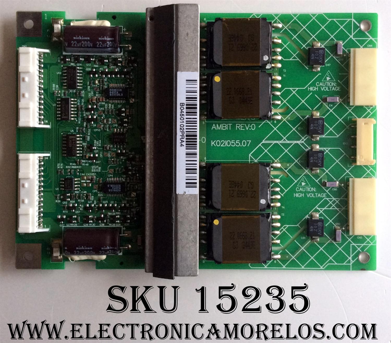 BACKLIGHT INVERTER / SAMSUNG K02I055.07 / 0423036-04 / PANEL LTA400W1-L02 / MODELO LTN406WX/XAA	