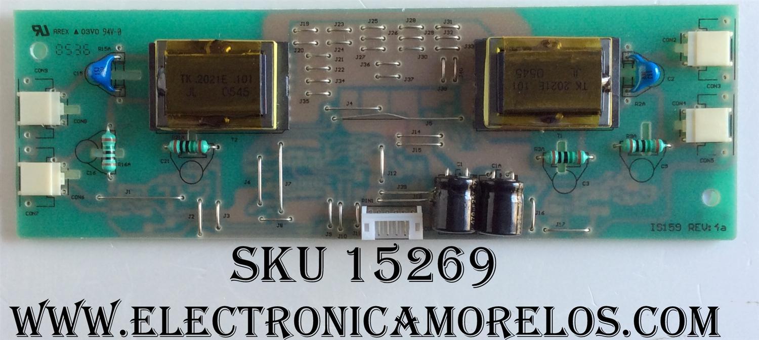 BACKLIGHT INVERTER / VIEWSONIC RUNTP5663T8 / IS159-1 / REV:4A /MODELO VP930B
