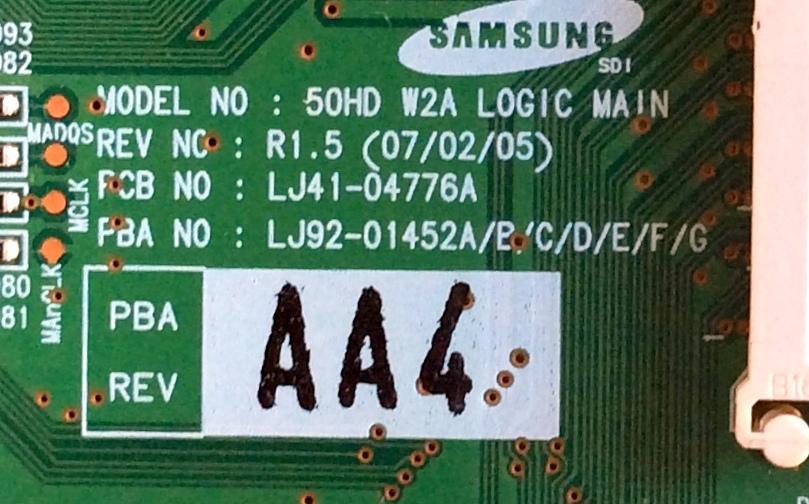MAIN LOGICA / SAMSUNG BN96-04881A / LJ92-01452A / LJ41-04776A / AA4, AA5 / PANEL S50HW-YB02 8 / MODELOS HPT5054X/XAA / HPT5034X/XAA / HPT5064X/XAA / HPT5034X/XAC / HPT5054X/XAC / HPT5064X/XAC / HPT5034X/XAC SK14 / HPT5054X/XAC EK04 - Imagen 3